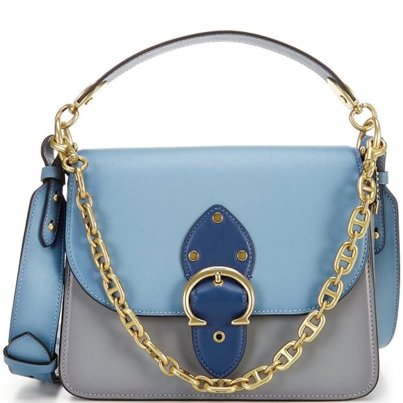NWT Coach Beat Shoulder Bag Azure Colorblock in gift box with dust bag - Picture 1 of 11